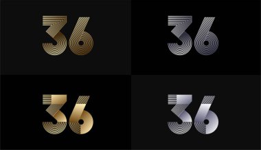 Luxury Gold 36. ve 36. Yıldönümlerinde Altın Metalik Hat, Lüks, Çizgi ve Şekil Konsepti ile Tasarım Çizgileri.