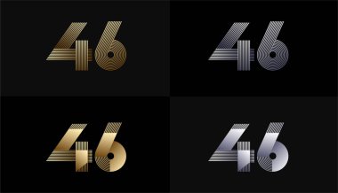 Lüks Altın Çizgiler Tasarım 46. yıl dönümü Altın Metalik Hat, Lüks, Çizgi ve Şekil Konsepti ile.