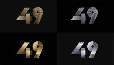 Lüks Altın Çizgili Tasarım 49. ve 49. yıl dönümleri Altın Metalik Hattı, Lüks, Çizgi ve Şekil Konsepti.