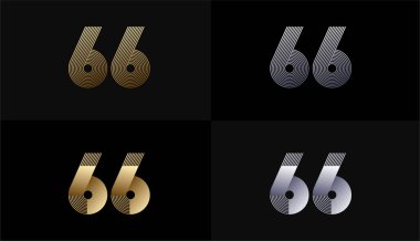 Lükslü Altın Çizgili Tasarım 66. yıl dönümü Altın Metalik Hat, Lüks, Çizgi ve Şekil Konsepti.