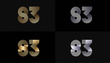 Lüks Altın Çizgiler, 83. Yıldönümü Altın Metalik Hat, Lüks, Çizgi ve Şekil Konsepti ile.