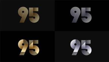 Lüks Altın Çizgiler, 95. Yıldönümü Altın Metalik Hat, Lüks, Çizgi ve Şekil Konsepti ile.