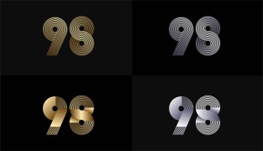 Luxury Gold 98. ve 98. Yıldönümlerinde Altın Metalik Hat, Lüks, Çizgi ve Şekil Konsepti ile Tasarım Çizgileri.