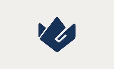 G harfli Crown Logosu. Zarif, Kral, Kraliyet ve lüks mücevher markası konsepti..