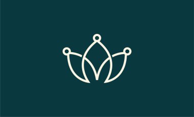 M harfli Crown Logosu. Zarif, Kral, Kraliyet ve lüks mücevher markası konsepti..