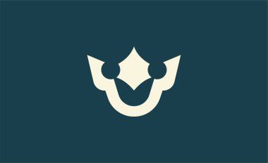 U harfli Crown Logosu. Şık, Kral, Kraliyet ve Lüks ve Mücevher Markası Premium konsepti.