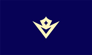 V. harfli Crown Logosu. Zarif, Kral, Kraliyet ve Mücevher Markası için Premium konsepti..