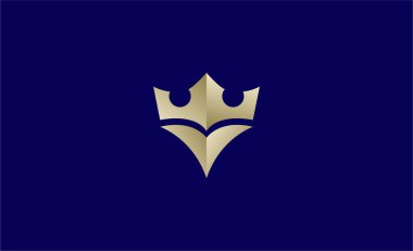 V. harfli Crown Logosu. Zarif, Kral, Kraliyet ve Mücevher Markası için Premium konsepti..