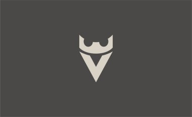 V. harfli Crown Logosu. Zarif, Kral, Kraliyet ve Mücevher Markası için Premium konsepti..