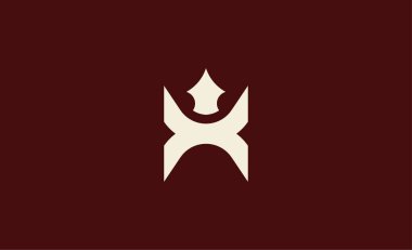 X harfli Crown Logosu. Şık, Kral, Kraliyet ve Lüks ve Mücevher Markası Premium konsepti.