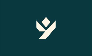 Y harfli Crown Logosu. Şık, Kral, Kraliyet ve Lüks ve Mücevher Markası Premium konsepti.