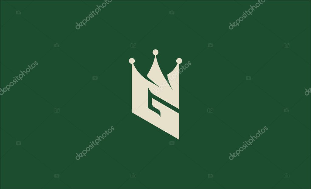 Crown Logo with Letter  G. Elegant, King, Royal and Premium concept for Luxury and jewellery Brand.