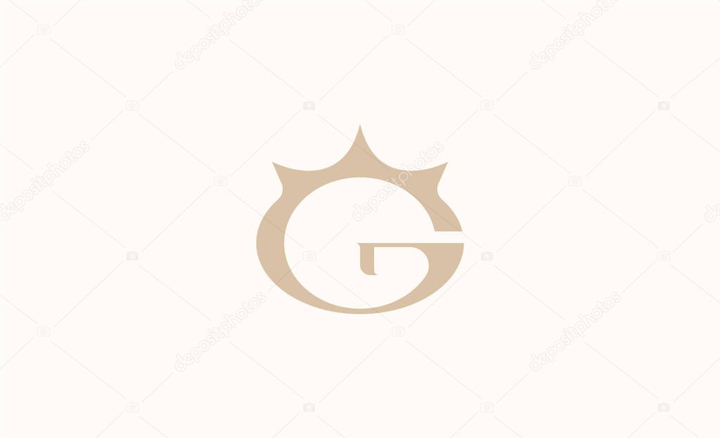 Crown Logo with Letter  G. Elegant, King, Royal and Premium concept for Luxury and jewellery Brand.