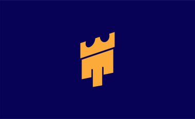 Baş harfi T olan logo kalesi. Güçlü, cesur ve minimum konsept tasarımı..