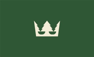 Logo tacı Çam Ağacı. Ekoloji, Orman ve Doğa Konsepti