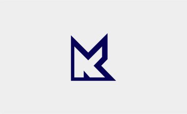 Logo Harfi K ve Ok. Modern Basit ve Minimalist kavram.