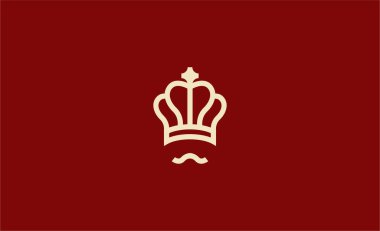 Logo Kralı Crown ve Bıyıklı Şef. Gıda, Premium ve Zarif konsept.