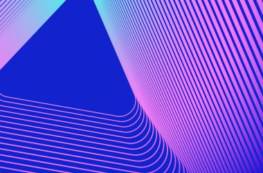 Üçgen eşmerkezli çizgi dalgalanma desenli soyut arka plan, neon renkli. Kopyalama alanı olan teknoloji, bilim ve fütüristik arkaplan.