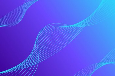 Soyut girdap çizgileri çizgi neon mavisi arkaplanda. Lüks, kopyalama alanı ile parlak ve modern konsept.