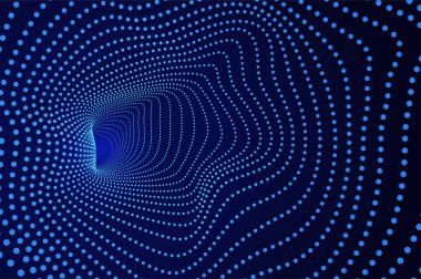 Tünel 3d parçacık, molekül ya da atom solucan deliği soyut arkaplan. Büyük veri deliği ses dalgası etkisi bozulmuş, kopyalama alanı ile gelecekteki teknoloji kavramı.