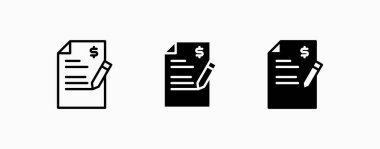 Icon finansal sözleşme ayarladı. Finans ve iş konsepti tasarımı. Ui düğme ağı ve uygulamalar.