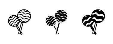 Icon lolipop şekeri koydu. Kış sezonunu kutluyoruz. Dekoratif süs simgesi.