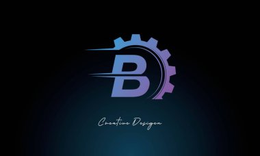 Yaratıcı B Gear Füzyon Logosu Endüstriyel Teknoloji İlhamlı Harf İşareti Teknoloji ve Mühendislik Markaları Tasarımı.