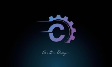 Yaratıcı C Gear Füzyon Logosu Endüstriyel Teknoloji İlhamlı Harf İşareti Teknoloji ve Mühendislik Markaları Tasarımı.