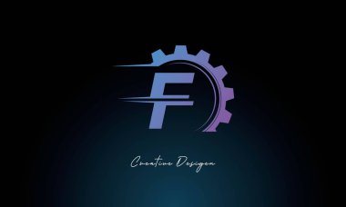 Yaratıcı F Gear Füzyon Logosu Endüstriyel Teknoloji İlhamlı Harf İşaretli Teknoloji ve Mühendislik Markaları Tasarımı.