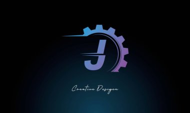 Yaratıcı J Gear Füzyon Logosu Endüstriyel Teknoloji İlhamlı Harf İmzammı Teknoloji ve Mühendislik Markaları Tasarımı.