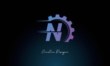 Yaratıcı N Gear Füzyon Logosu Endüstriyel Teknoloji İlhamlı Harf İmzammı Teknoloji ve Mühendislik Markaları Tasarımı.