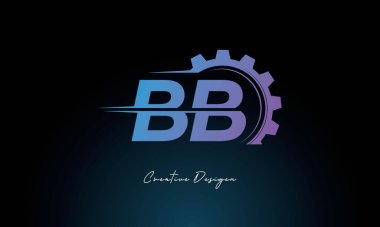 Yaratıcı BB Gear Füzyon Logosu Endüstriyel Teknoloji İlhamlı Harf İşareti Teknoloji ve Mühendislik Markaları Tasarımı.