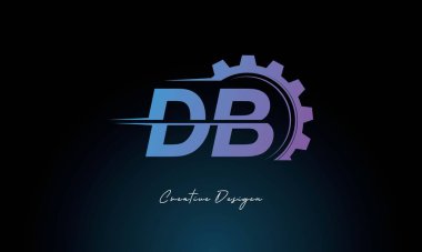 Yaratıcı DB Gear Füzyon Logosu Endüstriyel Teknoloji İlhamlı Harf İşareti Teknoloji ve Mühendislik Markaları Tasarımı.