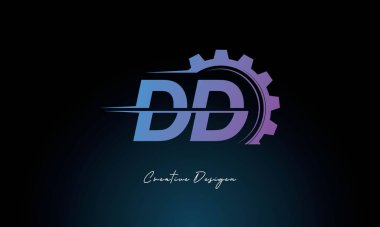 Yaratıcı D Gear Füzyon Logosu Endüstriyel Teknoloji İlhamlı Harf İşareti Teknoloji ve Mühendislik Markaları Tasarımı.