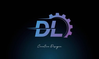 Yaratıcı DL Gear Füzyon Logosu Endüstriyel Teknoloji İlhamlı Harf İşareti Teknoloji ve Mühendislik Markaları Tasarımı.