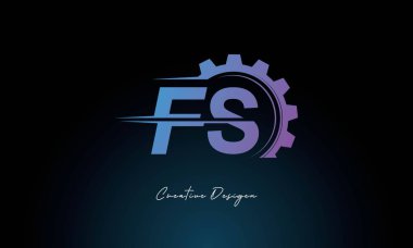 Yaratıcı FS Gear Füzyon Logosu Endüstriyel Teknoloji İlhamlı Harf İşareti Teknoloji ve Mühendislik Markaları Tasarımı.