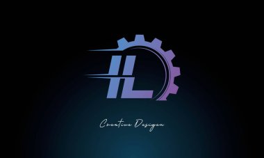Yaratıcı IL Gear Füzyon Logosu Endüstriyel Teknoloji İlhamlı Harf İşaretli Teknoloji ve Mühendislik Markaları Tasarımı.