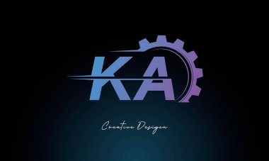 Yaratıcı KA Gear Füzyon Logosu Endüstriyel Teknoloji İlhamlı Harf İşareti Teknoloji ve Mühendislik Markaları Tasarımı.
