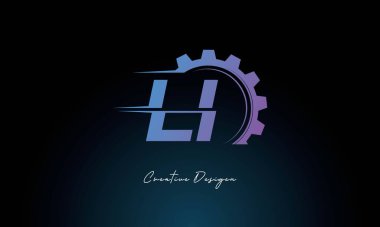 Yaratıcı LI Gear Füzyon Logosu Endüstriyel Teknoloji İlhamlı Harf İşareti Teknoloji ve Mühendislik Markaları Tasarımı.