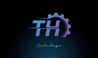 Yaratıcı TH Gear Füzyon Logosu Endüstriyel Teknoloji İlhamlı Harf İşareti Teknoloji ve Mühendislik Markaları Tasarımı.