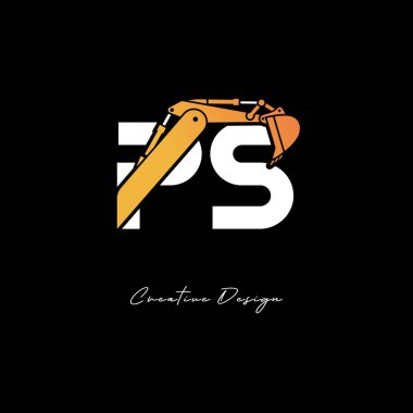 PS Yaratıcı Kazıcı Latter Logosu Endüstriyel Hassasiyet Kalın Harf Tasarımı ile Karşılaşıyor. Kazıcı Kol Modern İnşaatçı Kimliği ile İnşaat Mektubu Logosu. Güçlü Endüstriyel Markalaşma Kimliği Harfleriyle Eşsiz Kazıcı Logosu.