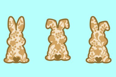 EASTER BUNNY BUNDLE Digital multilayer layout files are specially prepared for the laser cut, CNC router machine and other cutting machines. clipart