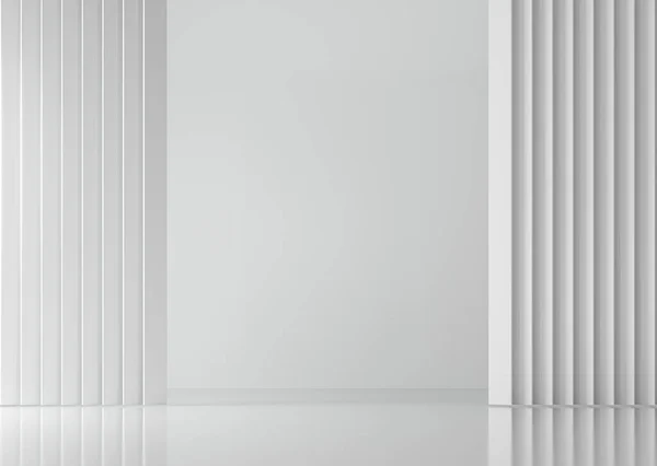 Modelo Cena Palco Vazio Interior Branco Brilhante Renderização — Fotografia de Stock