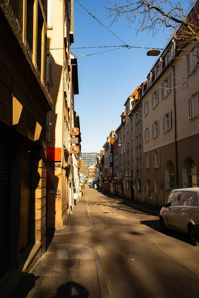 Streets of Stuttgart, city courtyards, narrow streets.