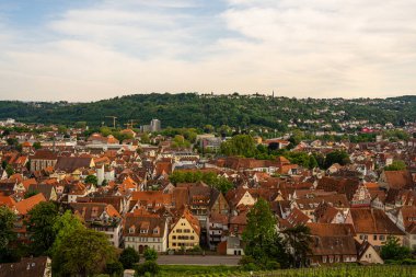 Esslingen, eski kasaba, şehir manzarası, şehir manzarası, Almanya, yaz manzarası.