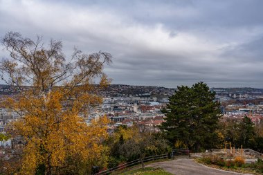 Stuttgart, Alb, sonbahar manzarası çok güzel. Renkli renkler. Almanya.