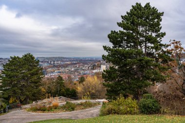 Stuttgart, Alb, sonbahar manzarası çok güzel. Renkli renkler. Almanya.