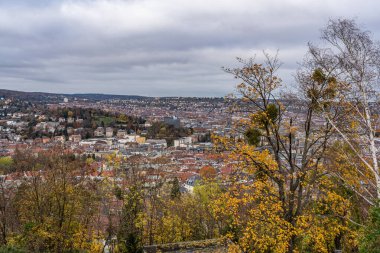 Stuttgart, Alb, sonbahar manzarası çok güzel. Renkli renkler. Almanya.