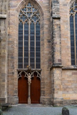 Erfurt, old town, Erfurt Cathedral. Fragments of Erfurt Cathedral.