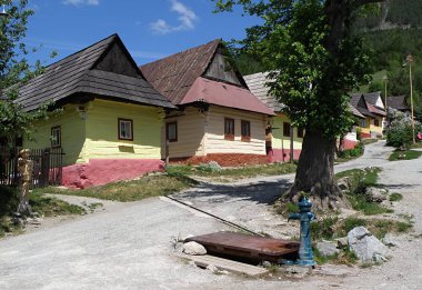 Vlkolinec, Slovakia:   The village is a UNESCO monument, a world heritage. Wooden house in the village in a mountain environment.